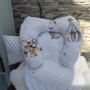 coussin nid bébé – motifs oursons & Étoiles